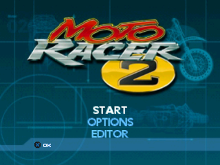 Moto Racer 2 title screen for Playstation